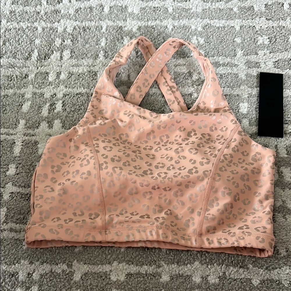 Mono B Leopard Print Sports Bra - Pink
